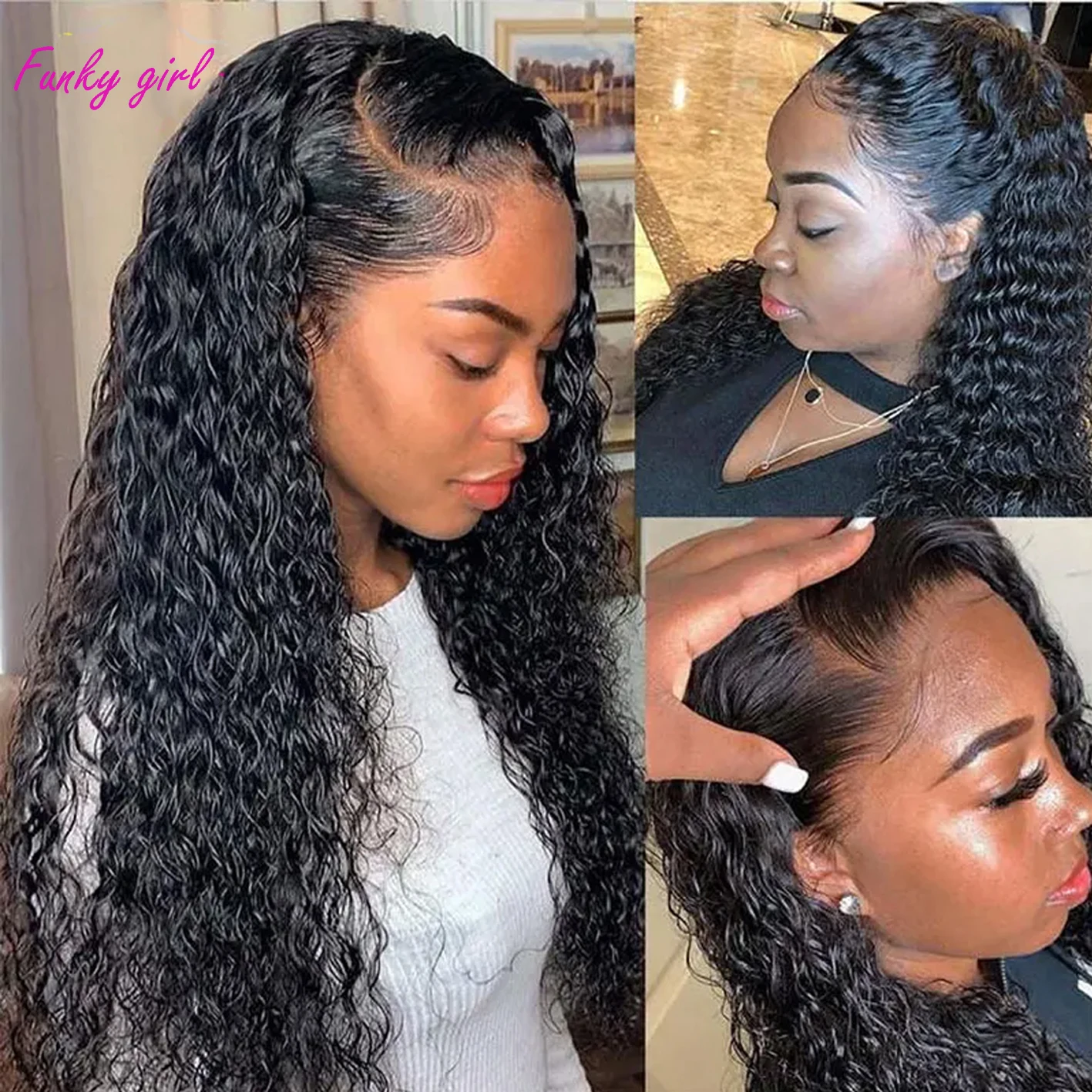 Onda de água peruana pacotes com fechamento 8-34 Polegada onda natural extensão do cabelo remy bundels do cabelo humano com frontal