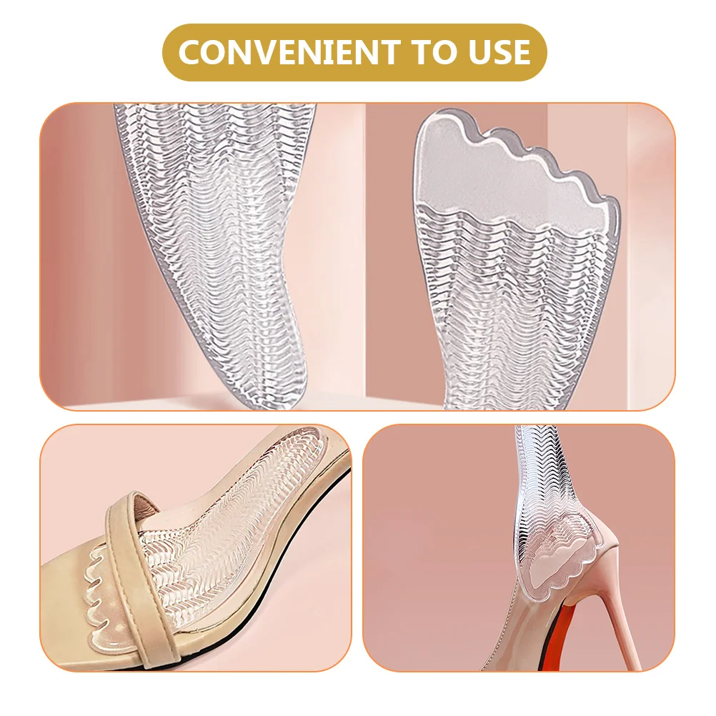 

2Pairs Arch Support Insoles Gel Inserts Pressure Absorption for High Heels Comfortable Non Slip Shoe Pads Foot Support