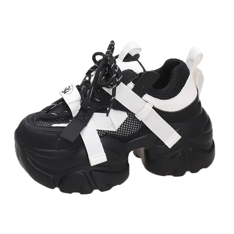 

Женские кроссовки на массивной подошве, сетчатые дышащие теннисные туфли, универсальные повседневные спортивные туфли на платформе, осень 2023