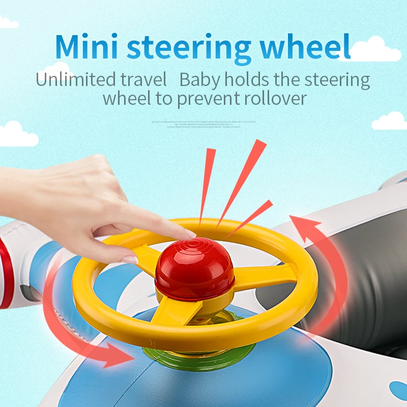 Anello di nuoto per bambini bambini gonfiabile in PVC Swim Circle Cartoon Airplane Seat Boat accessori per piscina galleggiante per giocattoli per bambini