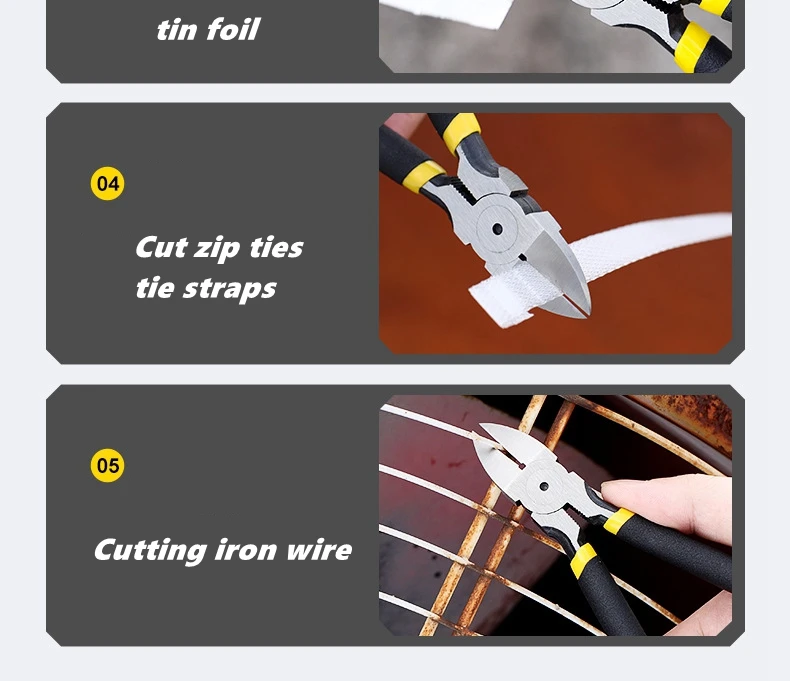4 zoll 5 zoll 6 zoll Diagonal Zange Universal Draht Cutter Mini Multifunktionale Elektrische Hardware Hand Werkzeug Elektriker Draht Cutter – Detail 5