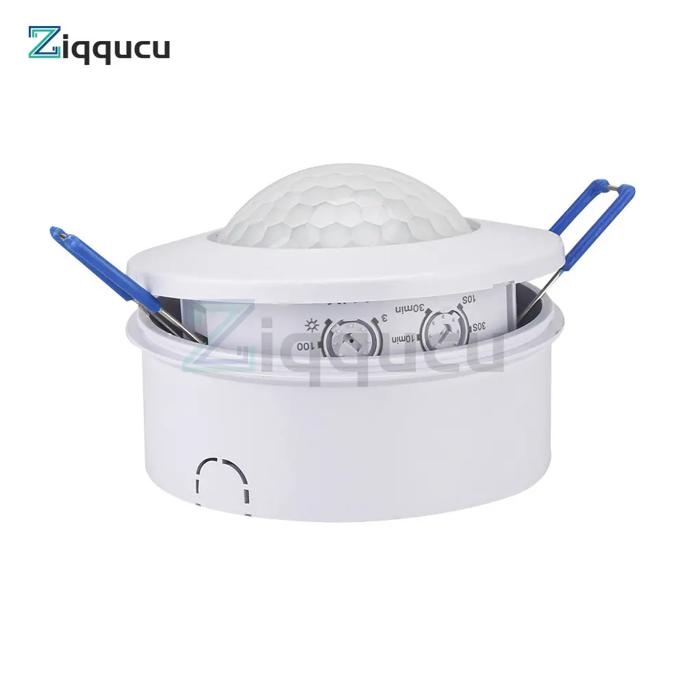 AC220-240V Sensor Switch 360 degree detection range 6-8m 3-200LUX adjustable human body infrared sensor switch projection light