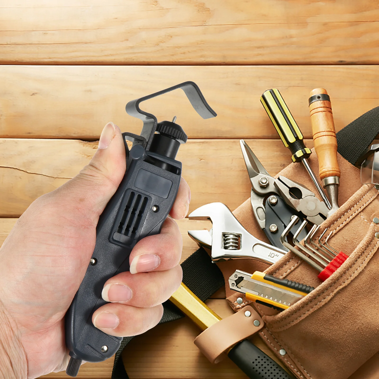 

Efficient Mini Cable Stripper for 0.18-1 Inch Utp Stp Cables Sk5 Steel Blade Spring Frame Fixation Multi-Use Electrician Repair