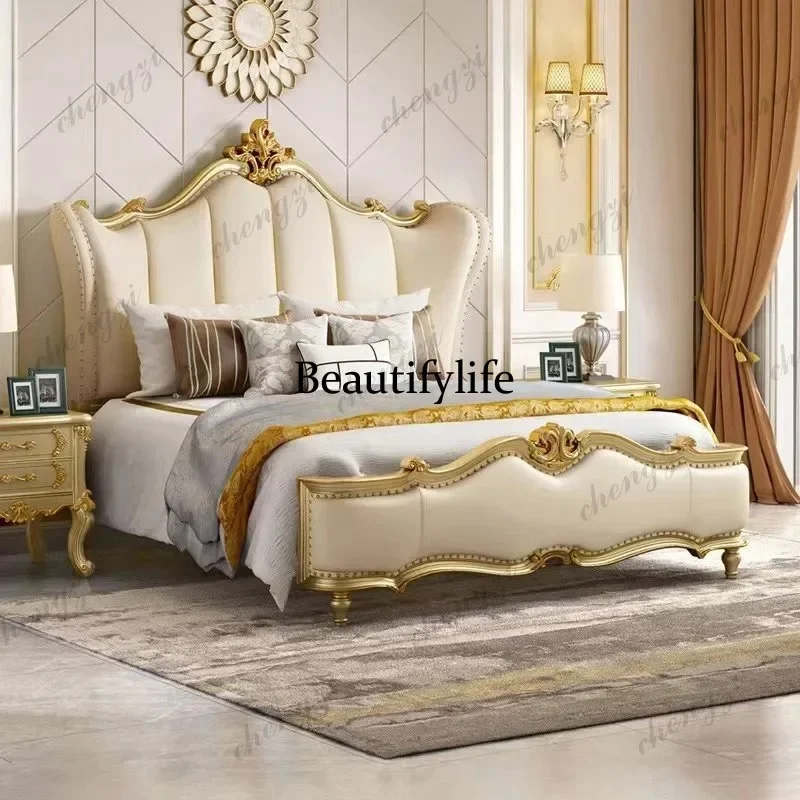 E136 Insert White Base Double Bed Luxury Wooden Adult Upholstered Storage Double Bed Bedroom Set Wooden Camas De Dormitorio