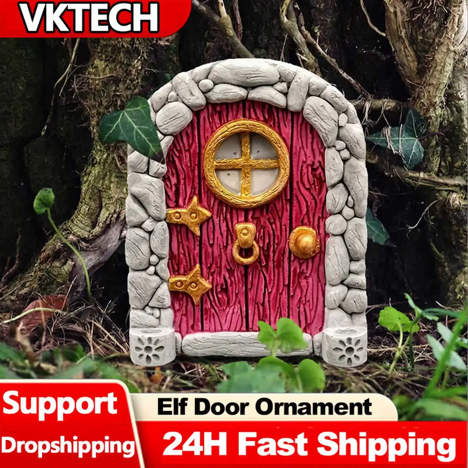 Miniature Wooden Fairy Door Sculpture for Outdoor Yard Art Garden Tree Decor Creative Elf Door Figurines With Engraved Design