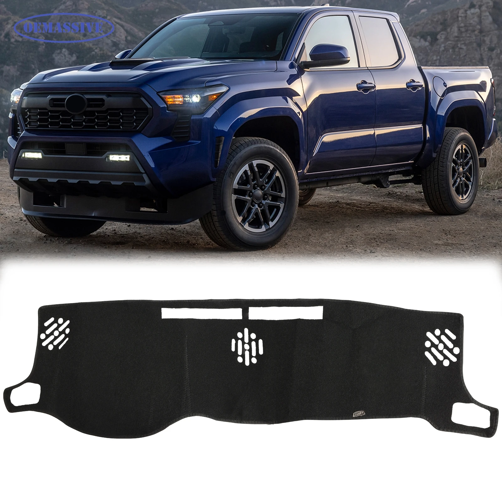 

Коврик для приборной панели Dashmat, солнцезащитный козырек для приборной панели, ковровая доска, подходит для Toyota Tacoma 2024 2025 N400, черный солнцезащитный коврик