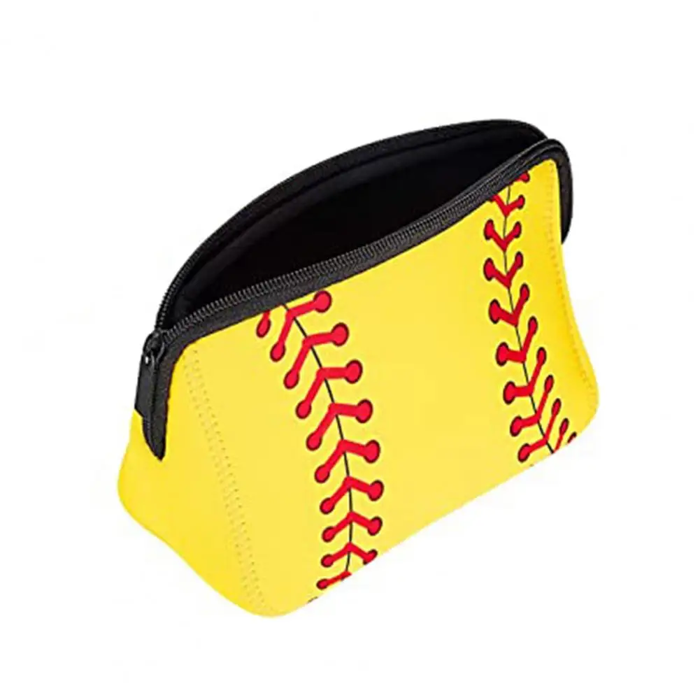 Cosmetic Bag Multifunctional Large Capacity Waterproof Neoprene Softball Leopard Print Makeup Pouch Storage Bag for Travel