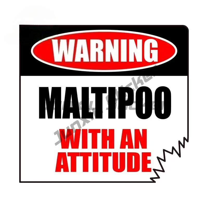 

For Warning Maltipoo with Anime Car Sticker Laptop Decal Occlusion Scratch Bumper Refrigerator Graphics