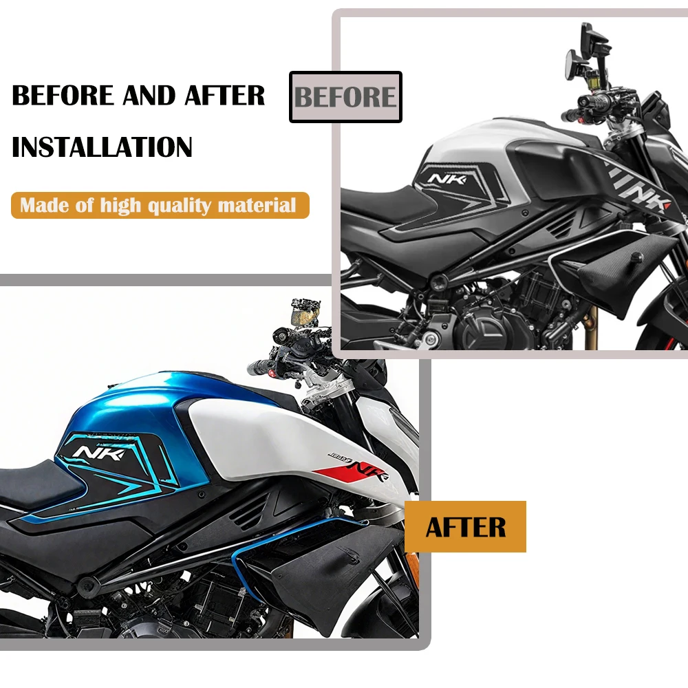 منصات خزان الوقود للدراجات النارية ملصقات خزان الوقود منصات الجر خزان الوقود المضادة للانزلاق الجانب خزان الوقود ملصقات ل CFMOTO 450NK 2024