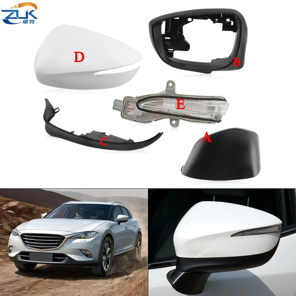 ZUK Car Accessories Side Mirror Lower Cover Rearview Mirror Housing Frame Turn Signal For Mazda CX-4 CX-5 2015 2016 2017 2018