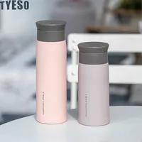 Tyeso Ins Style Stainless Steel Insulated Water Bottle Simple Round Shoulder Travel Mug Portable Frosted Design for Men Women