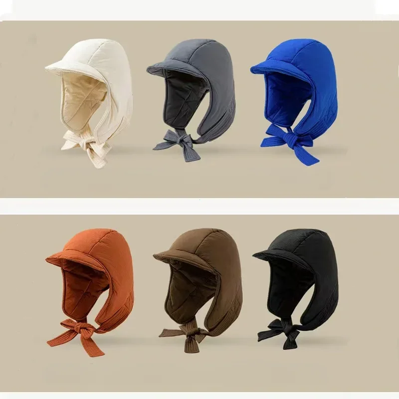 

Мужские и женские шапки-бомберы, зимняя корейская версия, новые лыжные, холодные, велосипедные, утолщенные, теплые, с защитой ушей, пуловеры, шапки