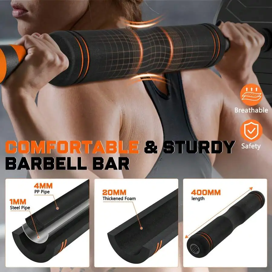 44lb 6-In-1 Adjustable Dumbbells Set Free Weight Set With Connector Used As Barbell, Kettlebells, Push Up Stand, Fitness Exercis