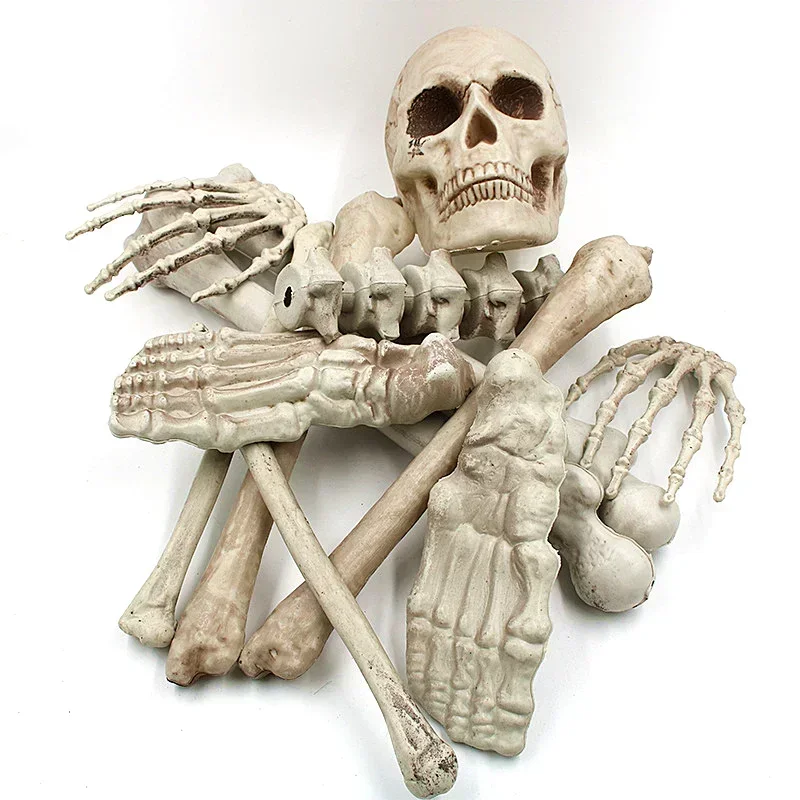 [Funny] Tricky toy Skeleton Bones model Simulation Human Bones Horror toys halloween props Haunted House Decorations prank toy