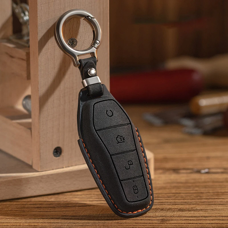 

Leather Car Remote Key Cover Case Holder shell Protector Fob For BYD ATTO 3 2 Song Pro Dolphin Seagull Shark 6 Seal U Sealion 7