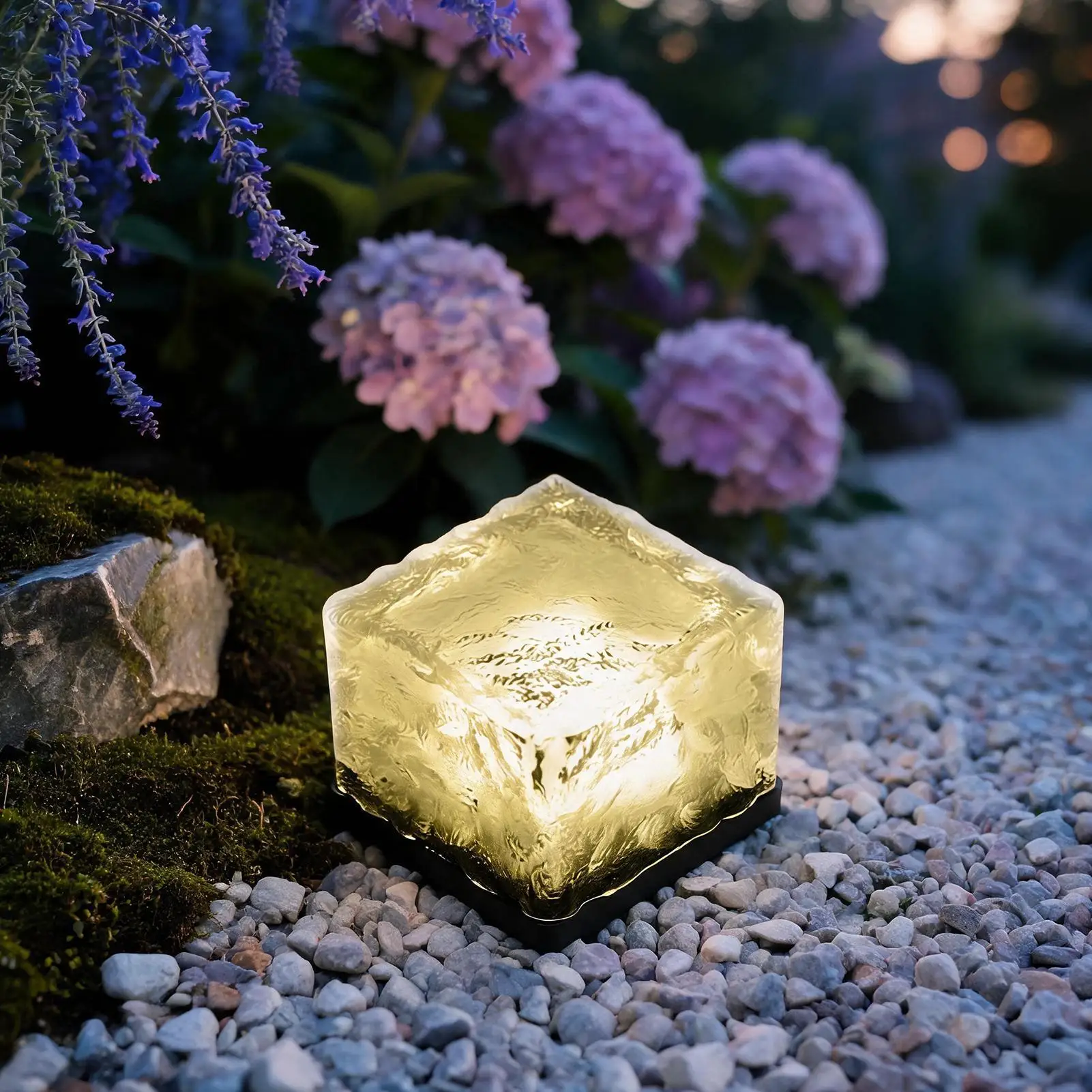 Solar Brick Lights Outdoor Waterproof Ice Brick Shape LED Garden Patio Decor Solar Lights Outdoor For Yard Lawn Patio Porch