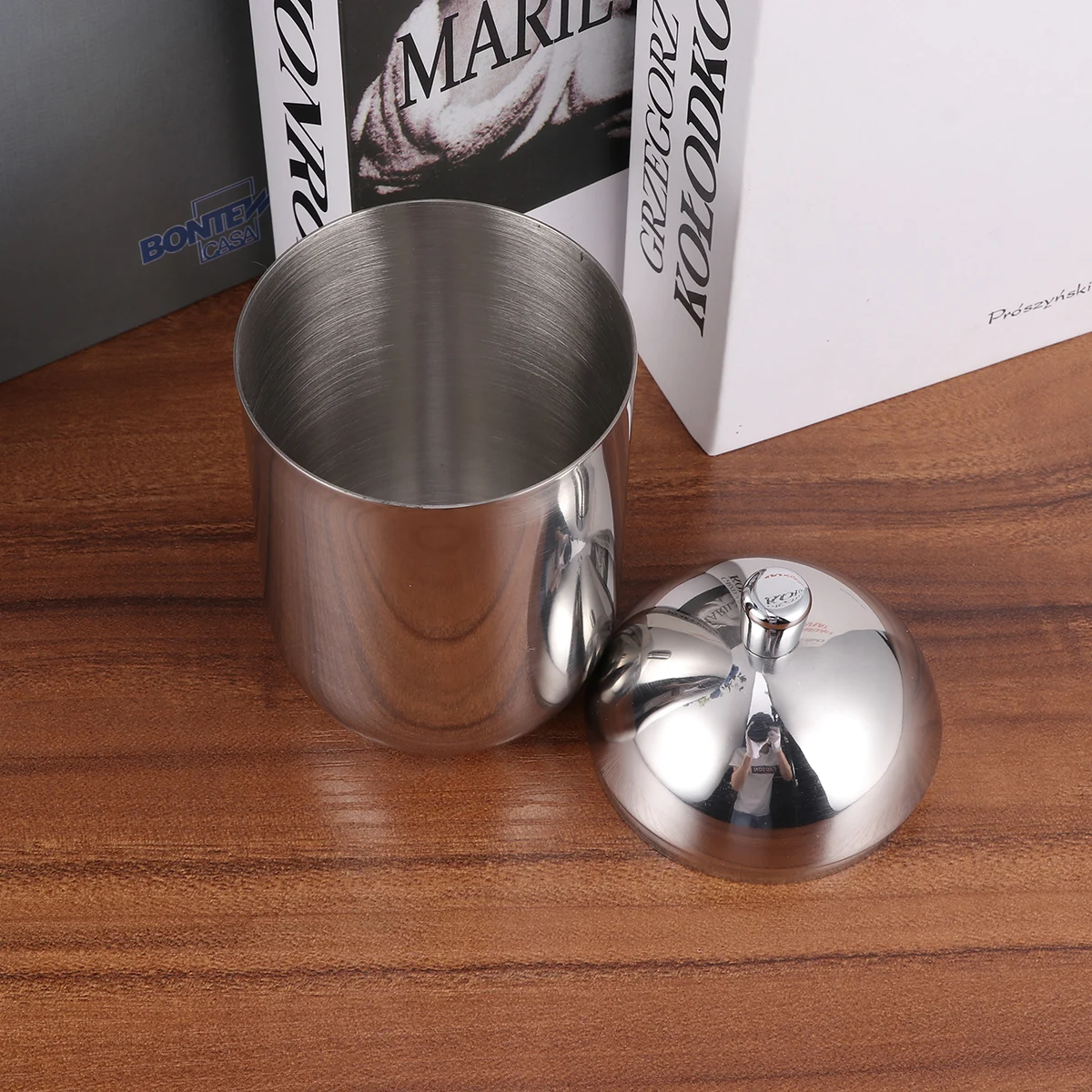 

Cotton Swab Box Bathroom Cans Stainless Steel Tea Container European Style Case