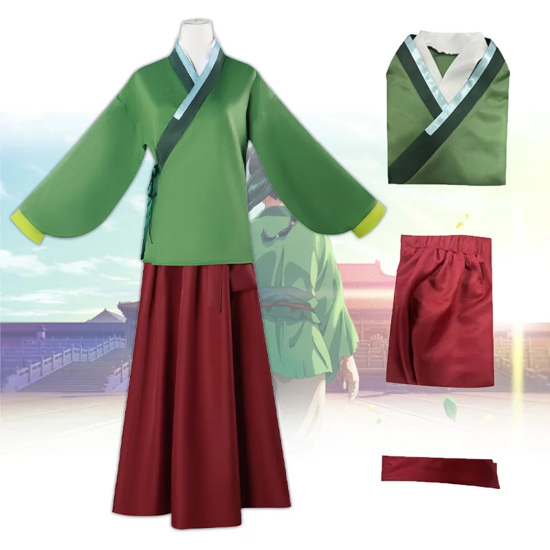 

Anime Mao Mao Cosplay The Apothecary Diaries Costumes Dress Skirt Green Top Set Dress for Woman Halloween Party Cosplays Maomao