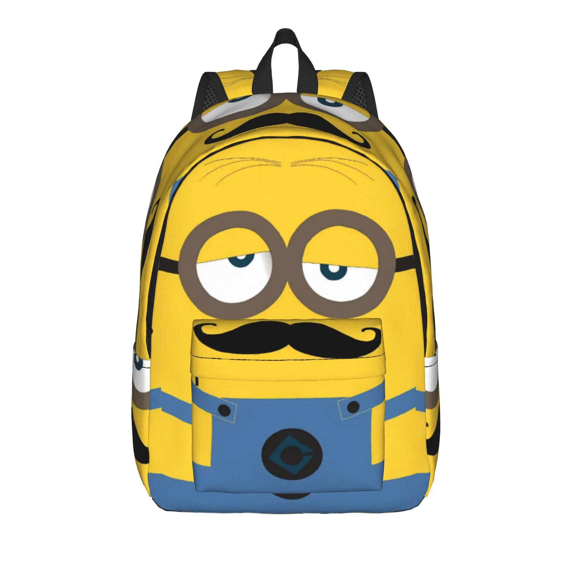 Cartoon M-Minions Face Print Backpack  Novelty Backpacks Teen Outdoor Style Big High School Bags High Quality Rucksack
