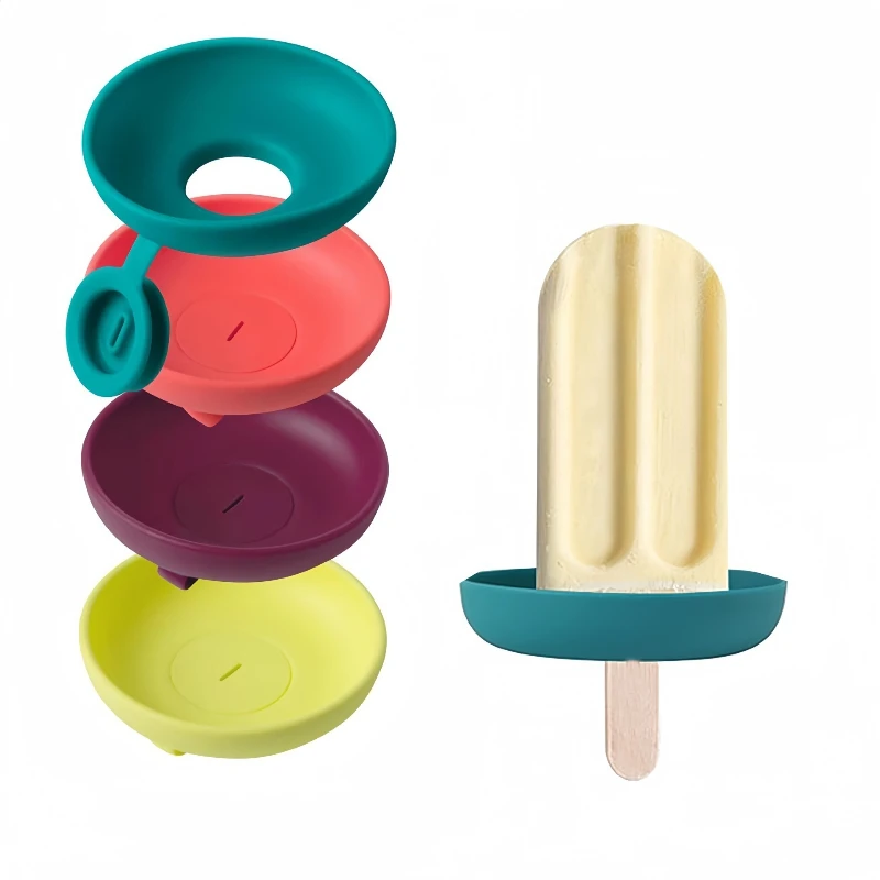 Portable Kids Ice Cream Holder Anti-Drip Silicone Ice Cream Tray Travel Reusable Popsicle Support Bracket Mess Free Gadget
