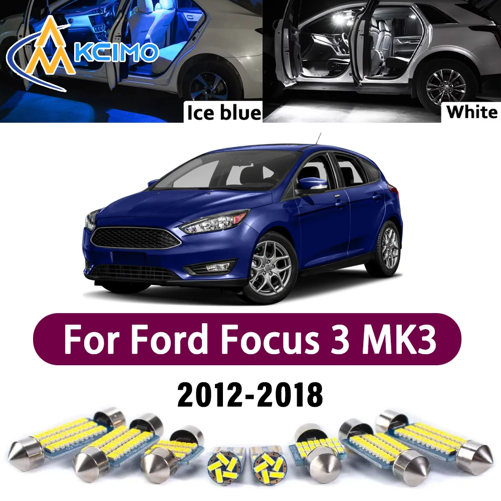 

Error Free LED Interior Light Kit for Ford Focus 3 MK3 ST 2012-2018 Premium Bright Dome Trunk Mirror Reading Lamps Canbus