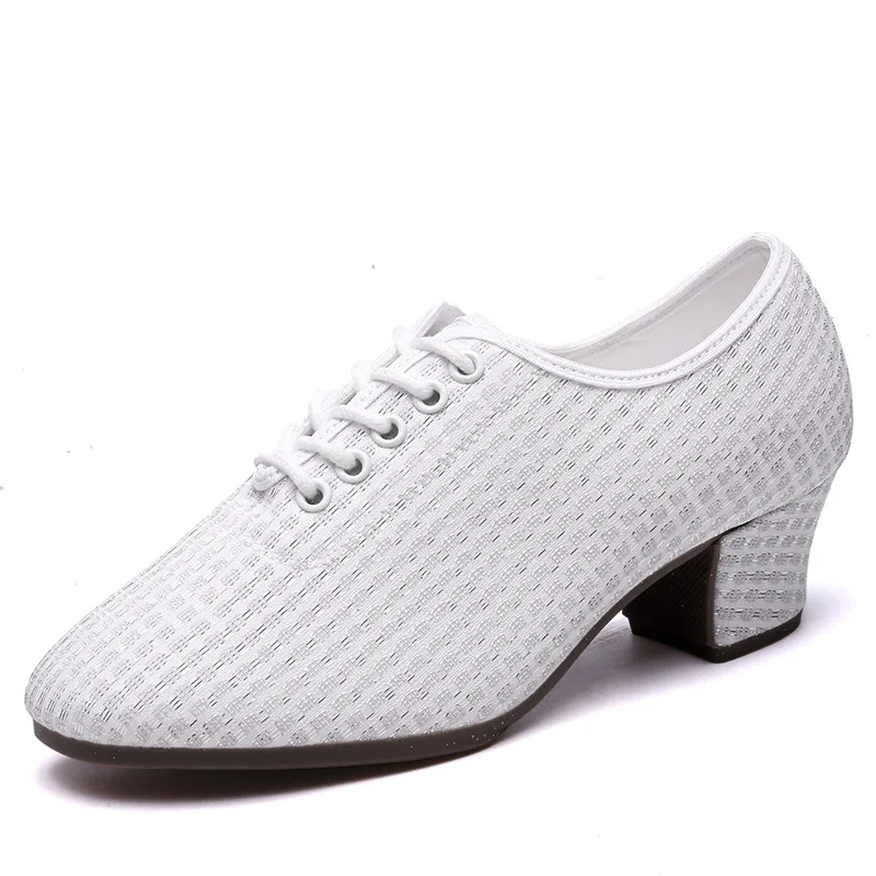 Ballroom Women Breathable Soft Bottom Latin Dance Shoes Lady Modern Tango Shoes Girl Dance Sneaker Jazz Heeled Shoes 3.5/5cm