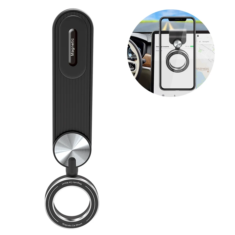 Magnetic Car Mobile Phone Stand For Magsafe 360 Degree Rotation Adjustable ABS Folding Phone Holder For IPhone 16 Huawei Xiaomi