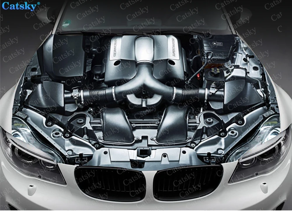OPEN EXPOSED ENGINE Stickers Engine Hood Decals Decoration Auto Parts Side Graphics Decals Stickers Custom Patterns