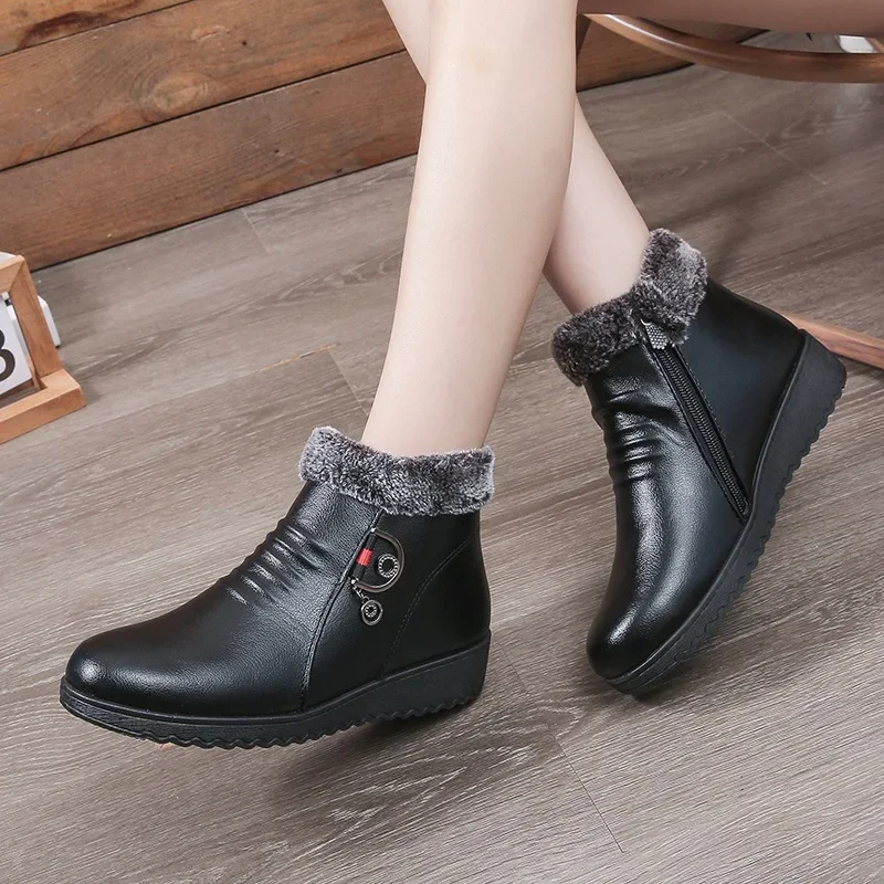 Winter Warm Snow Boots Soft Bottom Flats Shoes  Large Size  Winter Water Proof Women's Bootsoutdoor Platform Boots Women's Shoes