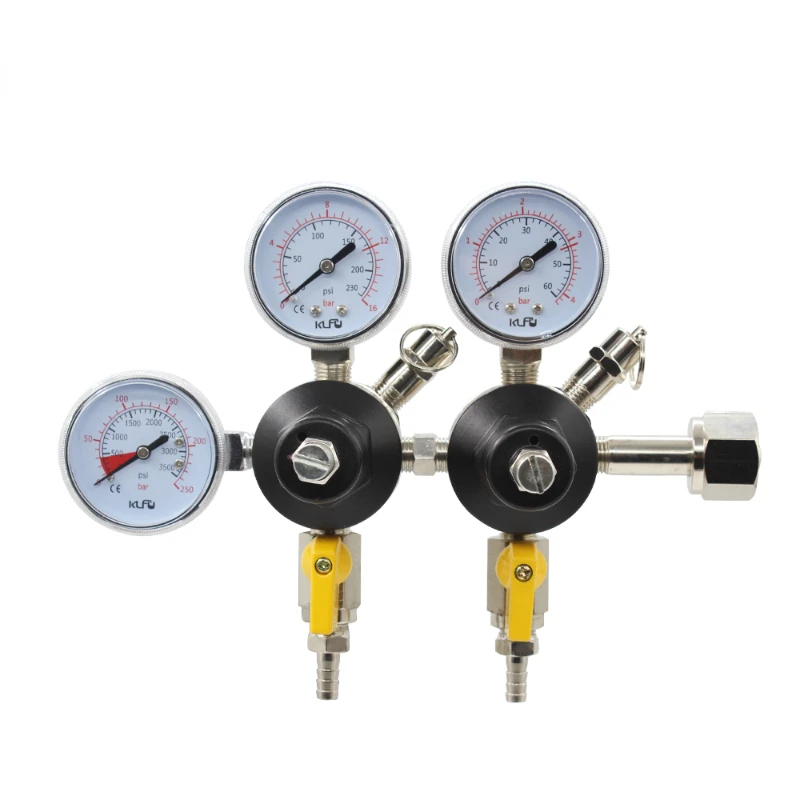 FOR 3 Gauge Draft Beer CO2 Gas Regulator Primary + Secondary 2 Products, 2 Pressures