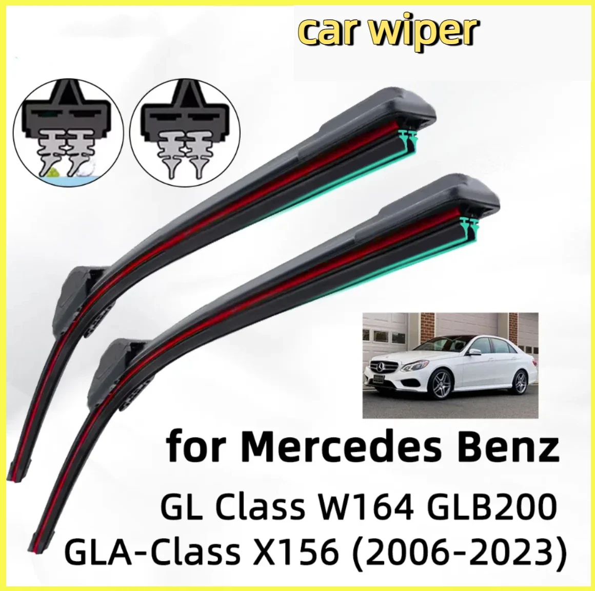 

Double Rubber Car Wiper for Mercedes Benz GL Class X156 GLA GLB200 X253 Front Wiper Blades Brushes Cutter Accessories Windscreen
