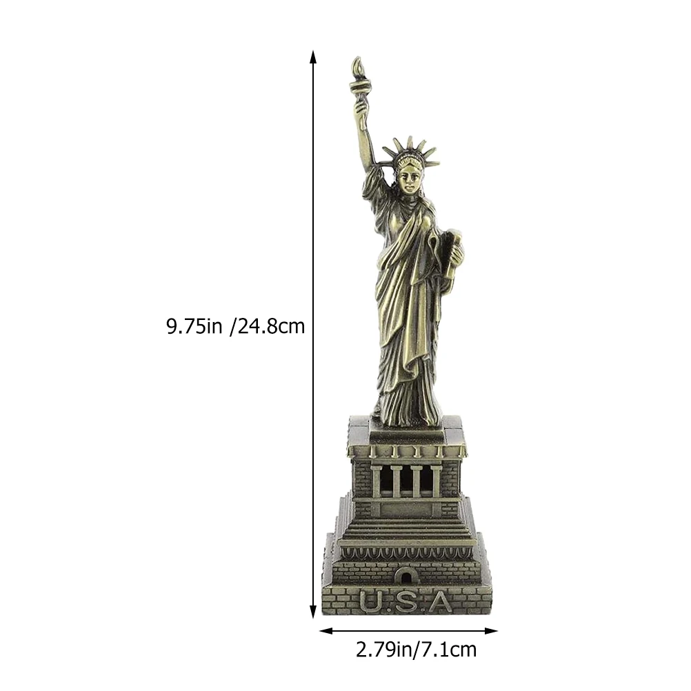 Metal Statue Of Liberty Desktop Decoration Home Office Garden Ornament For Room Wine Cabinet Bedroom Tabletop Decor
