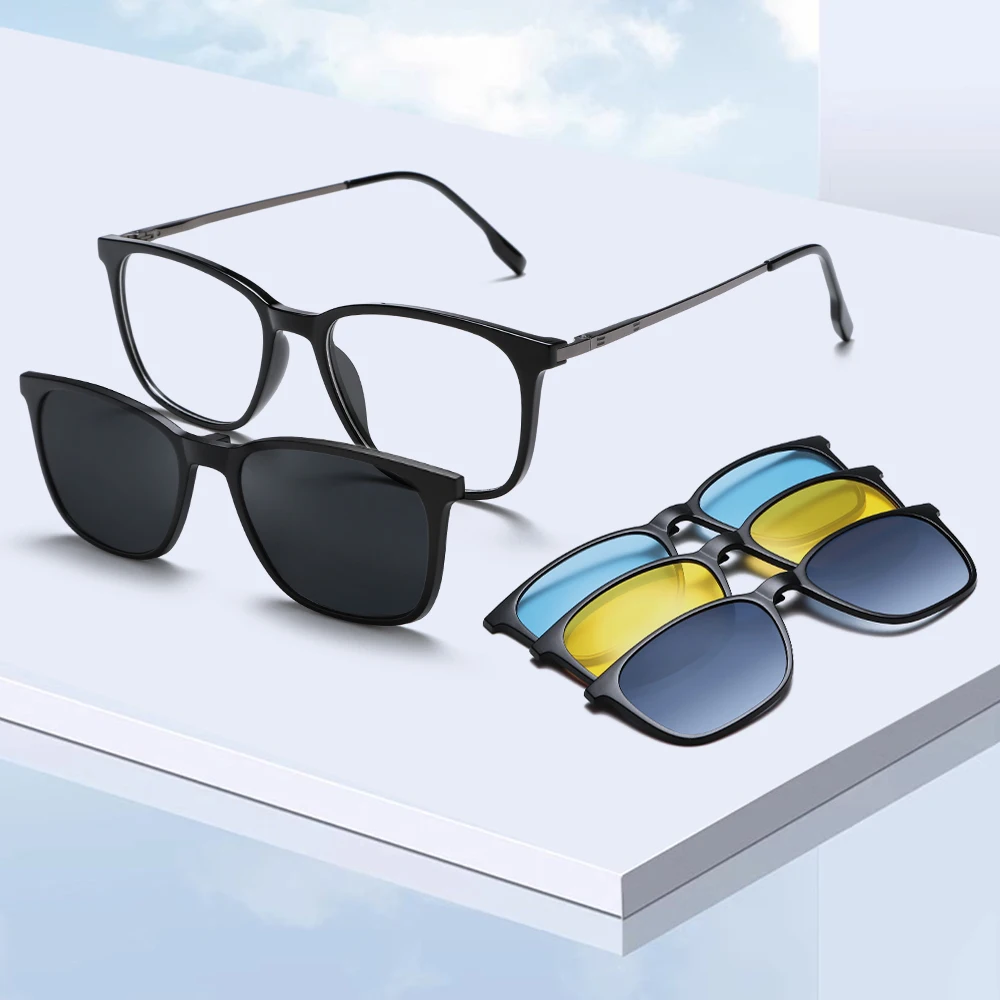 

GREY JACK TR90 Polarized Sunglasses for Women Men Spring Hinges Chic Square Sunglasses Set Lens 6080