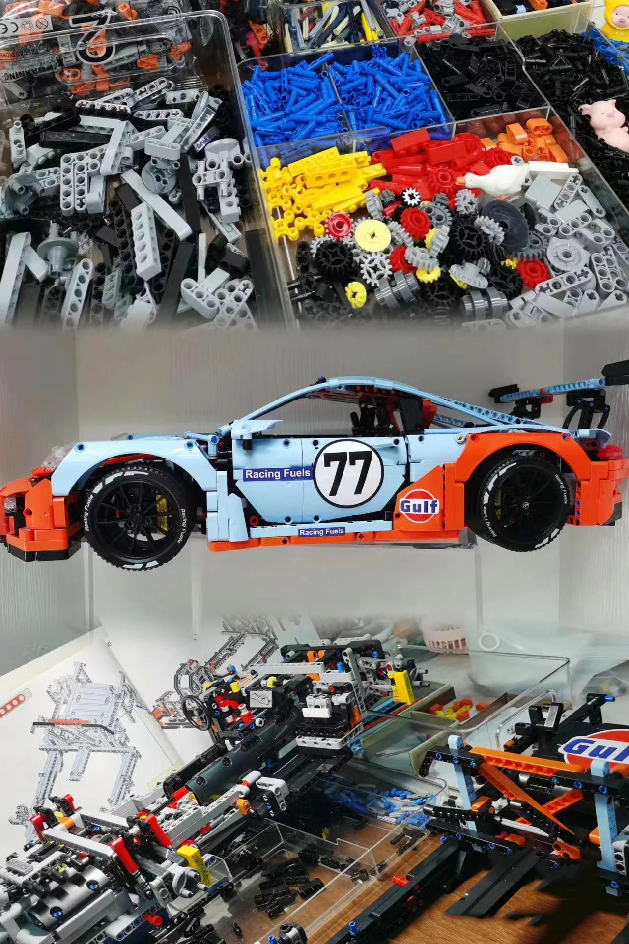 MOC High-Tech Compatible 42056 Super Sport Car Model Set Building Blocks Bricks Educational Toy Birthday Gifts For Kid