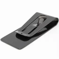 Black Money Clip Mens Stainless Steel Silver Cash Holder Male Mini Purse Metal Bill Clamp Slim Pocket ID Credit Card Folder 2024