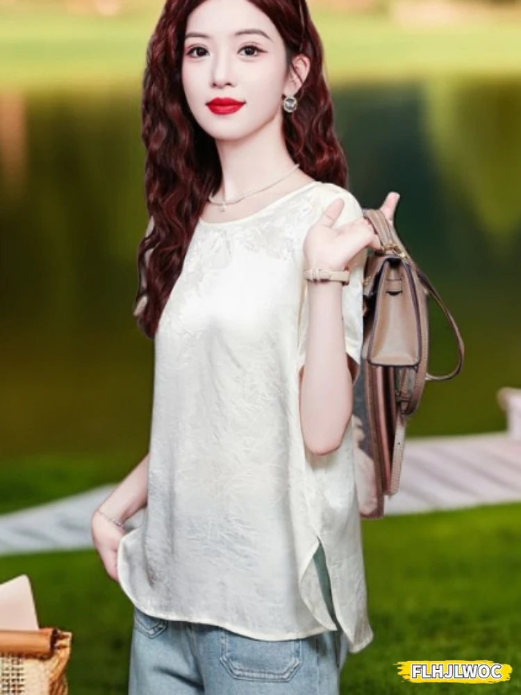 

Retro Vintage Women's Comfortable Short Sleeve Thin Blouse Tops