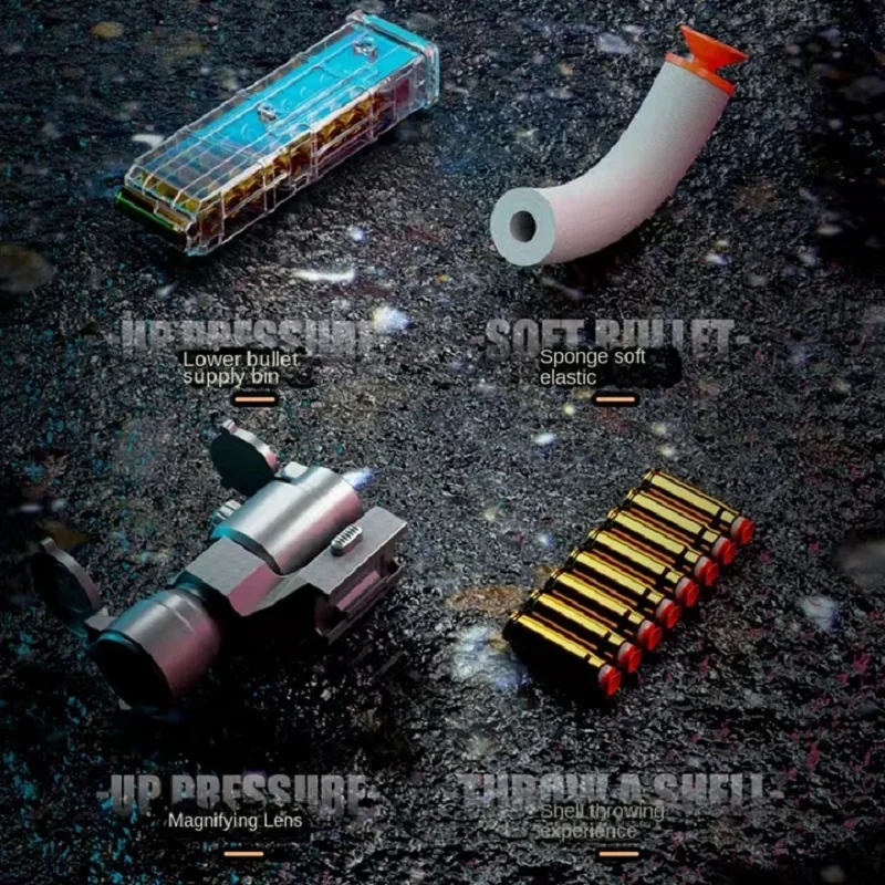 M416 Airsoft Waffen pneumatisches Spielzeug gewehr Spielzeug pistole Soft Bullet Shell Auswurf elektrisches Handbuch in 1 Doppel clips für erwachsene Jungen Spiel