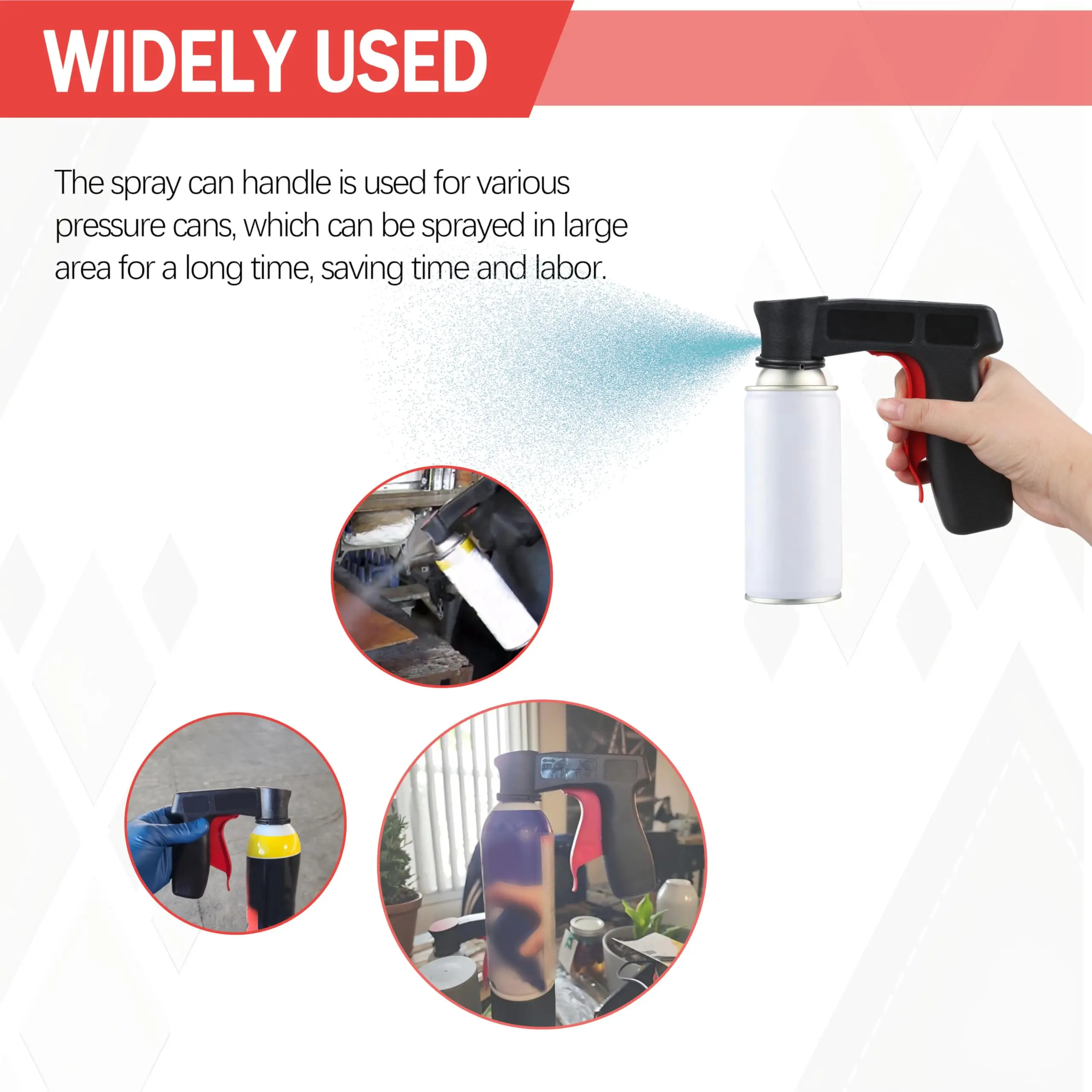 Rafford 2-teiliger tragbarer Sprühlackengriff aus Kunststoff, universell, wiederverwendbar, für Autos, Farbwechselfolie, zum Einfügen, selbstspritzendes Handspray, Gu – Detail 10