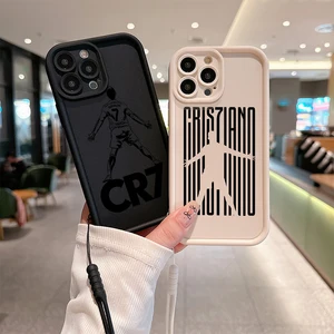 جراب هاتف مستر لكرة القدم مع حزام يد لجهاز آيفون ، غطاء خلفي ناعم من مادة TPU ، C-cR7-R-Ronaldos ، 16 ، 15 ، 14 ، 13 ، 12 ، 11 Pro Max ، ميني ، XR ، XS ، Plus أفضل 10 إطارات مبيعات CR7 - رقم 3