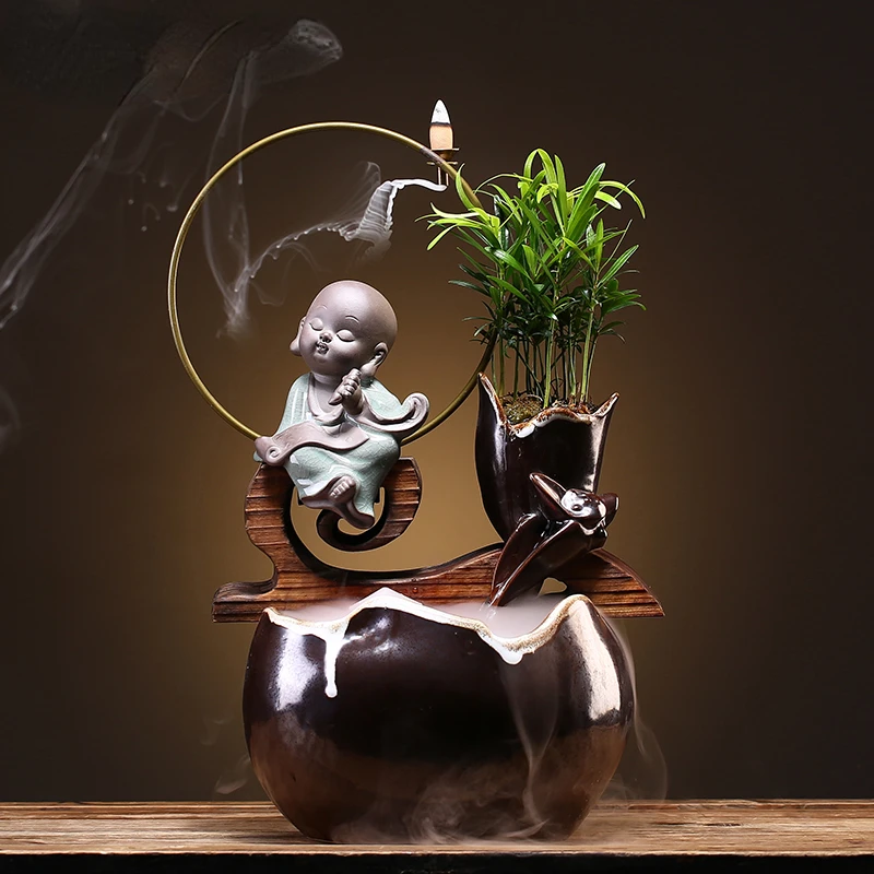 New Chinese Landscape Flowing Water Ornaments Office Hallway Desktop Fountain Humidifier Creative ZEN Home Decoration