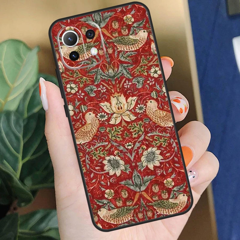 William Morris Strawberry Thief Case For POCO F5 X3 X5 Pro F4 X4 F3 C65 M5s Cover For Xiaomi 13T 14 Pro 11T 12T 12 13 Lite