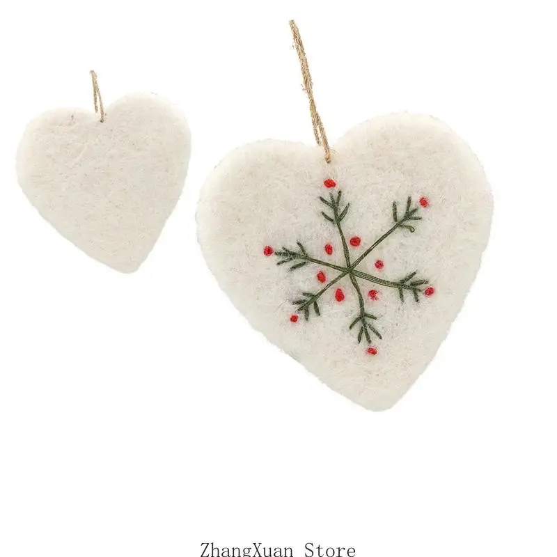 Weiche Filz-Weihnachtsdekoration zum Aufhängen für Baumkranz, Tür und Geschenkverpackung, 3 x – Detail 3