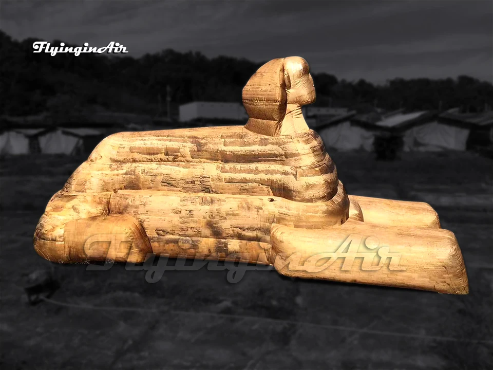 Simulated Inflatable Sphinx Replica 6m Air Blow Up Ancient Egypt Stone Statue Model For Park Decoration