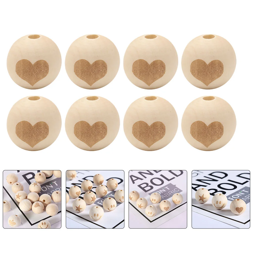 50 Pcs Beads Log Color Wooden Jewelry Handicraft Accessory Bracelet DIY Accessories