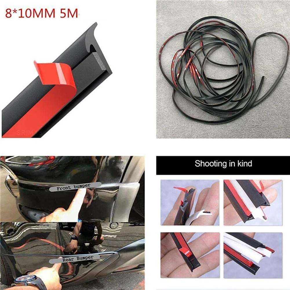 Universal Self Adhesive Auto Rubber Weather Draft Seal Strip Windshield Sealing Strip Soundproof T-type Edge Protector Trim