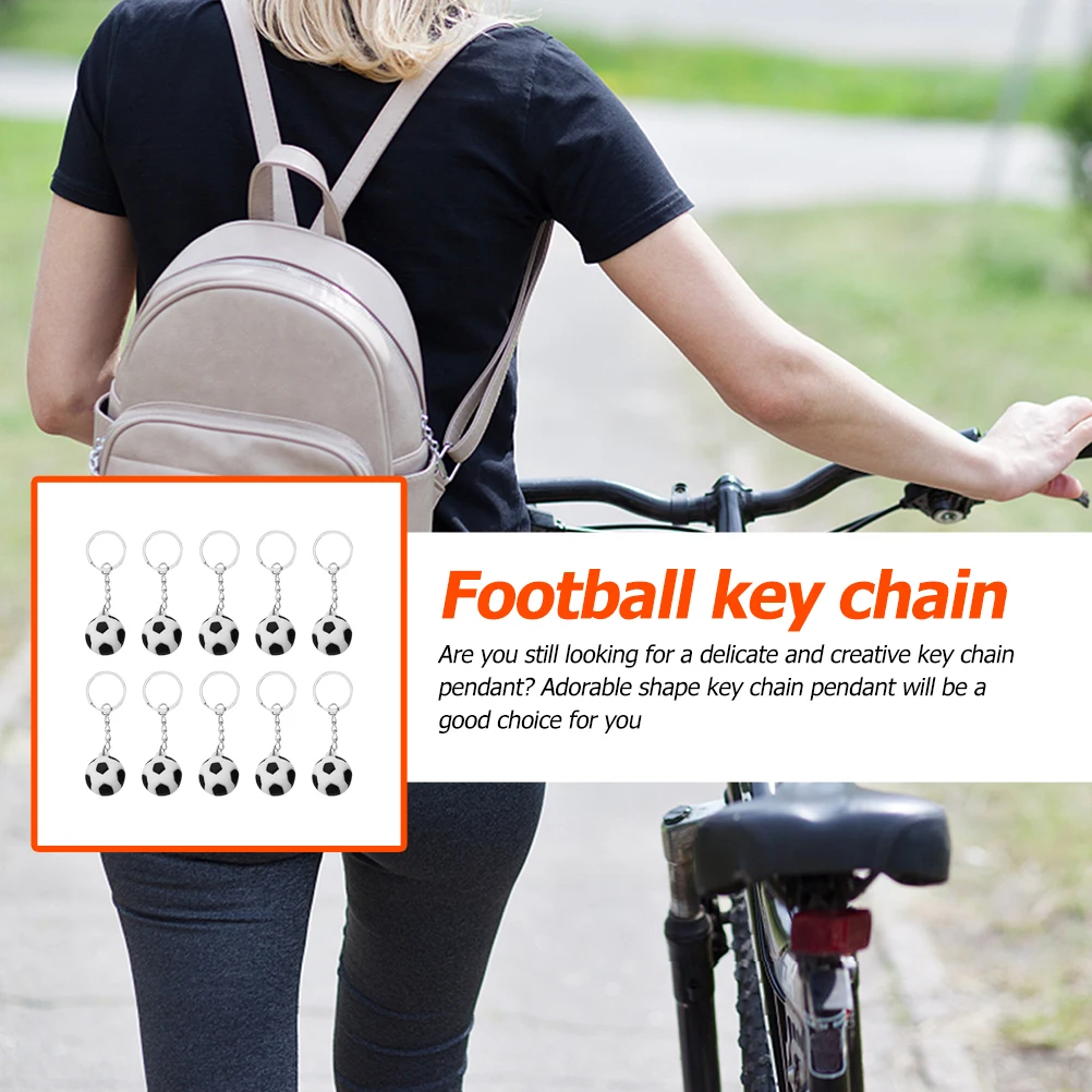 

10Pcs Mini Soccer Keychain Football Key Rings Cute Key Chain Pendant for Travel Commemoration Employee Gift Business Present
