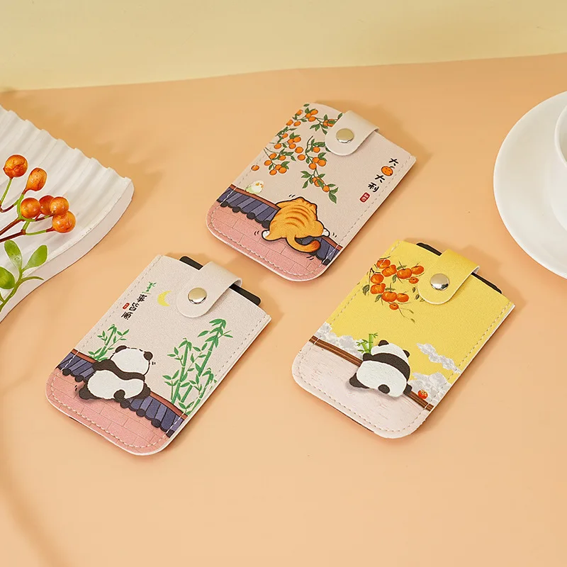 Ultra-Thin Pull-Out Card Holder Large Capacity Document Holder Creative Multi-Card Storage Small Compact Card Wallet