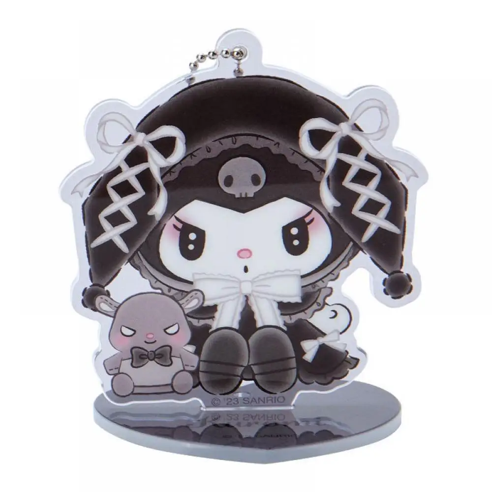 5cm Sanrio Gothic style Kuromi Melody piano Acrylic Keychain Standing plaque Backpack pendant Desktop ornament Anime periphery