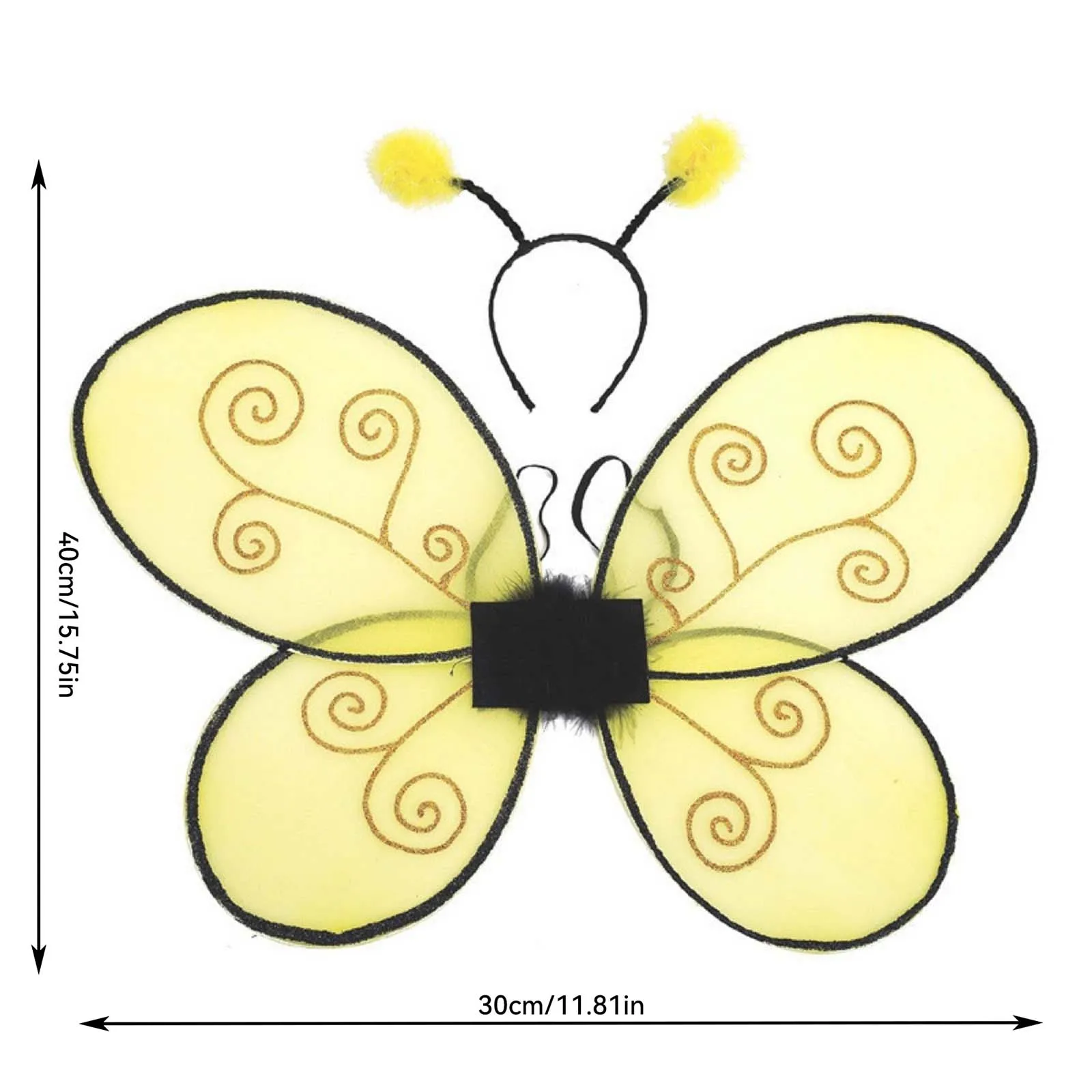Halloween Bumble Bee-kostuum Bijenvleugels en hoofdbandset Kostuumaccessoires voor kinderen