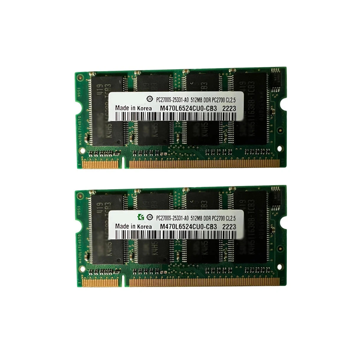 New 1GB 2X 512MB DDR-333MHZ PC2700 200PIN CL2.5 SO-DIMM Laptop Memory